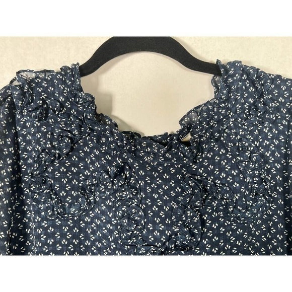 NWOT Free People Blue and White Nouveau Butterfly Polka Dot Dress Size 4 - Picture 4 of 16